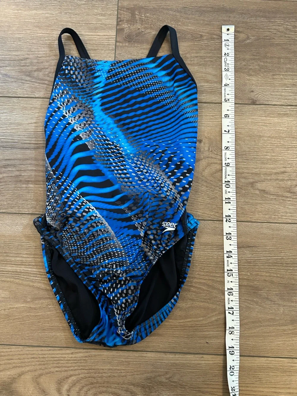 Speedo PowerFLEX Eco One Piece Swimsuit Blue Print Size 24